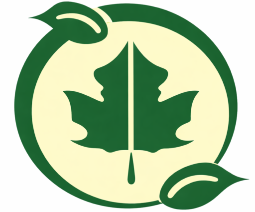 green maple leaf logo design